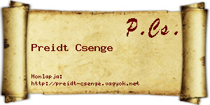 Preidt Csenge névjegykártya